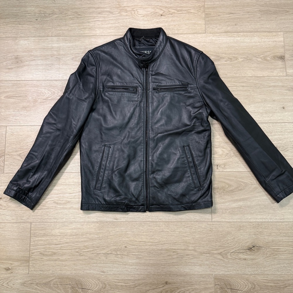 Guess Black Leather Jacket (see description)